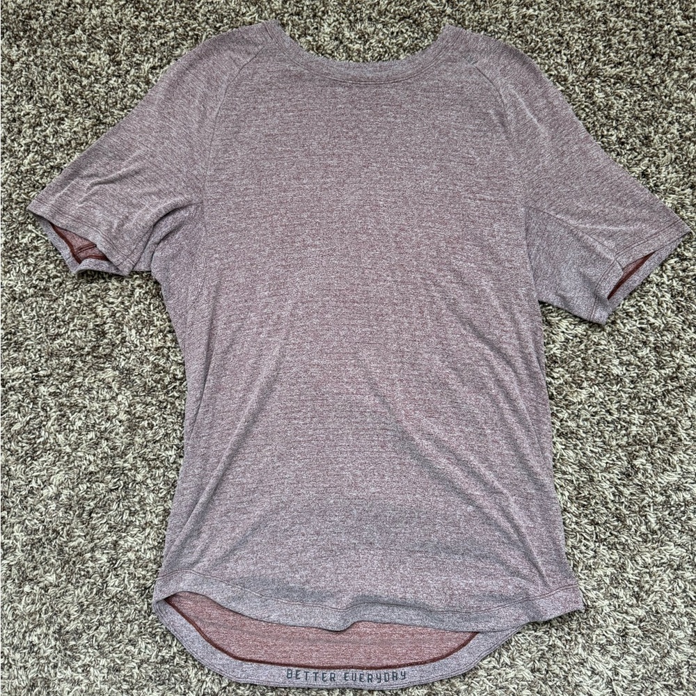 Lululemon Shirt Mens Sz Small Heathered Red Drop Cut Top Better Everyday